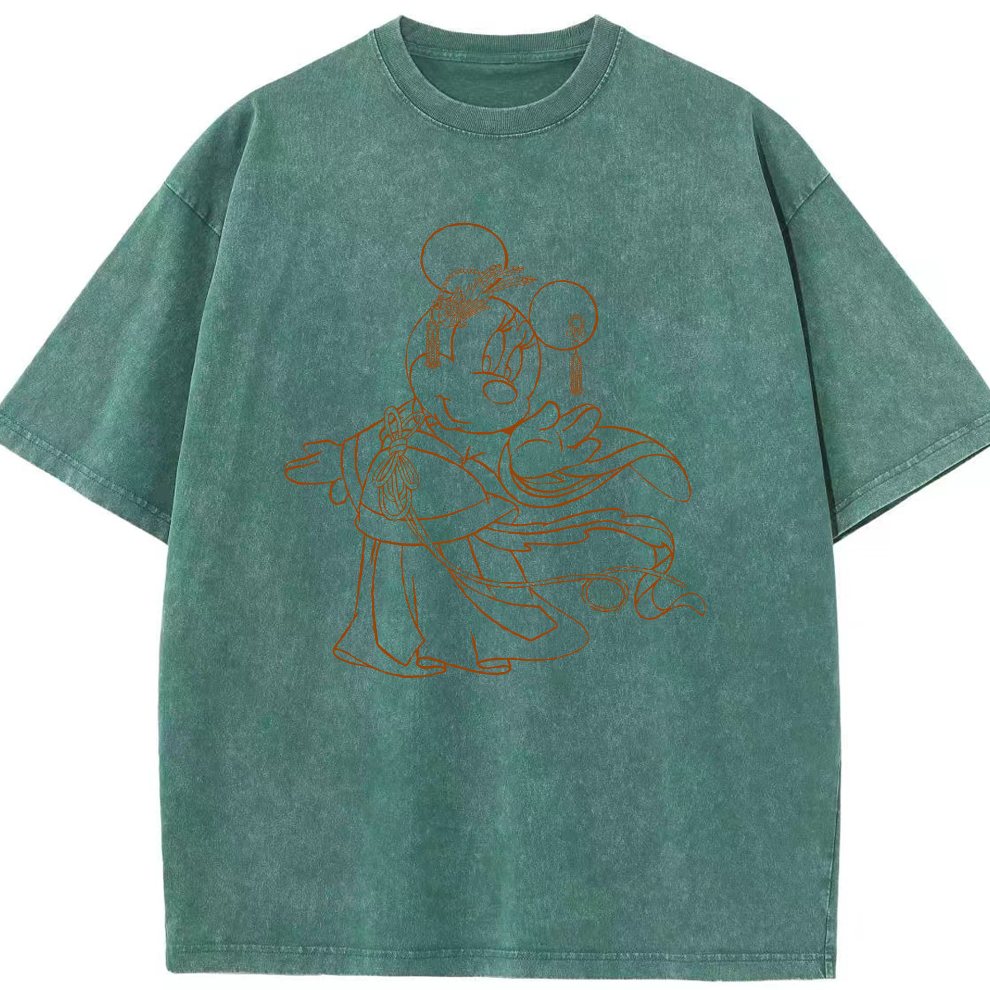（画像用） ミッキーマウス Mickey Mouse 綿100% ヴィンテージ風 半袖Tシャツ（フロントプリント）